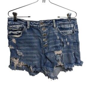 KanCan Shorts Women 30 Signature High Waisted Shorty Denim Button Fly Size 30